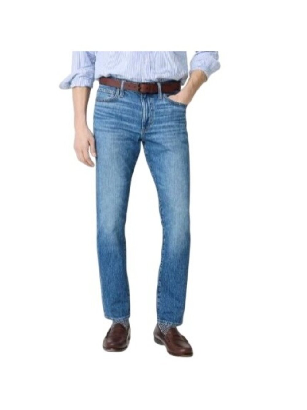 NWT J.Crew Factory Athletic Slim Jean Men's 34x30 Blue Spruce Medium Wash BN769